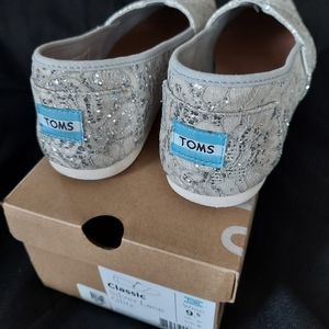 Toms Silver Lace Glitz Shoes